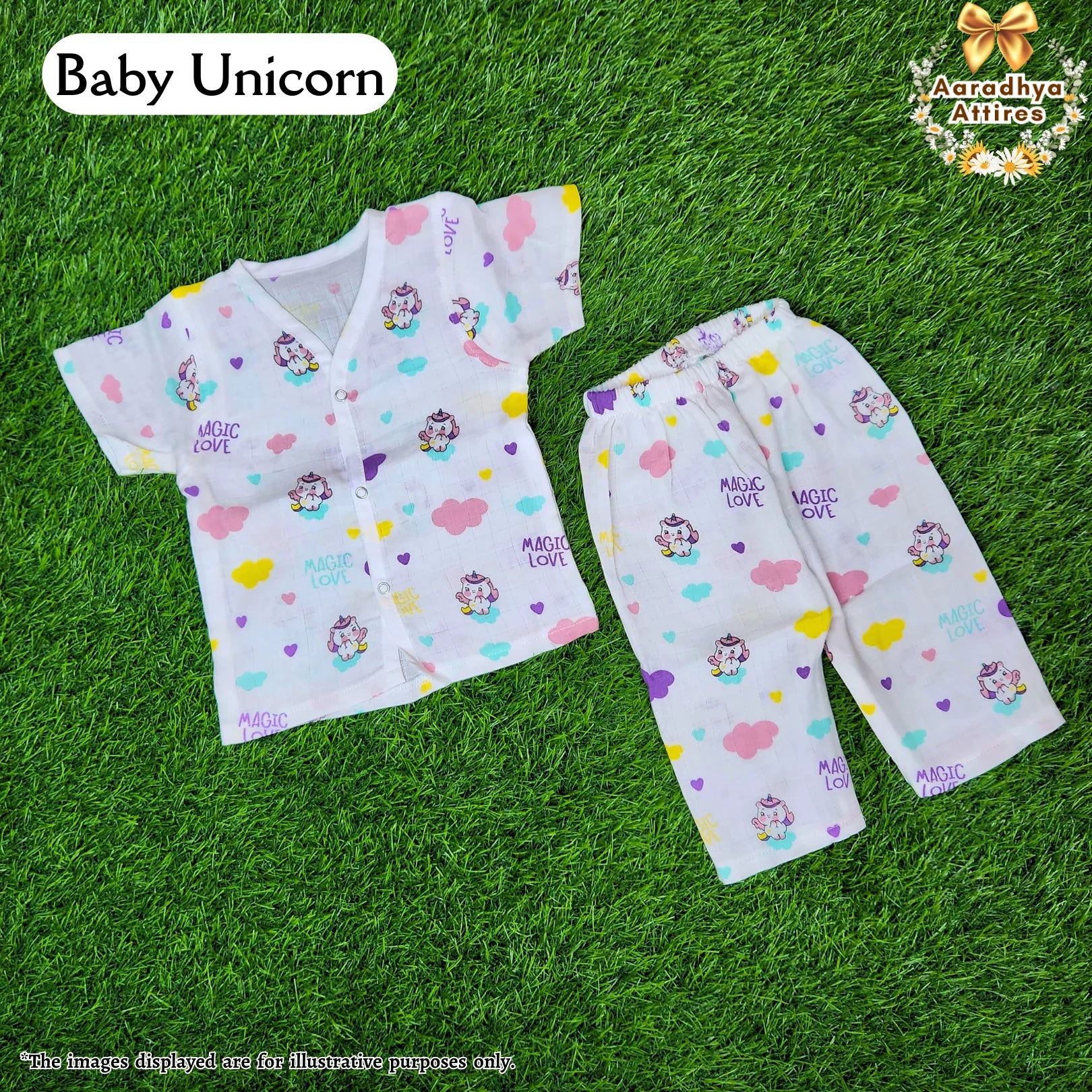Co-Ord Set Half Sleeve & Pant - Baby Unicorn - 6-9 Month
