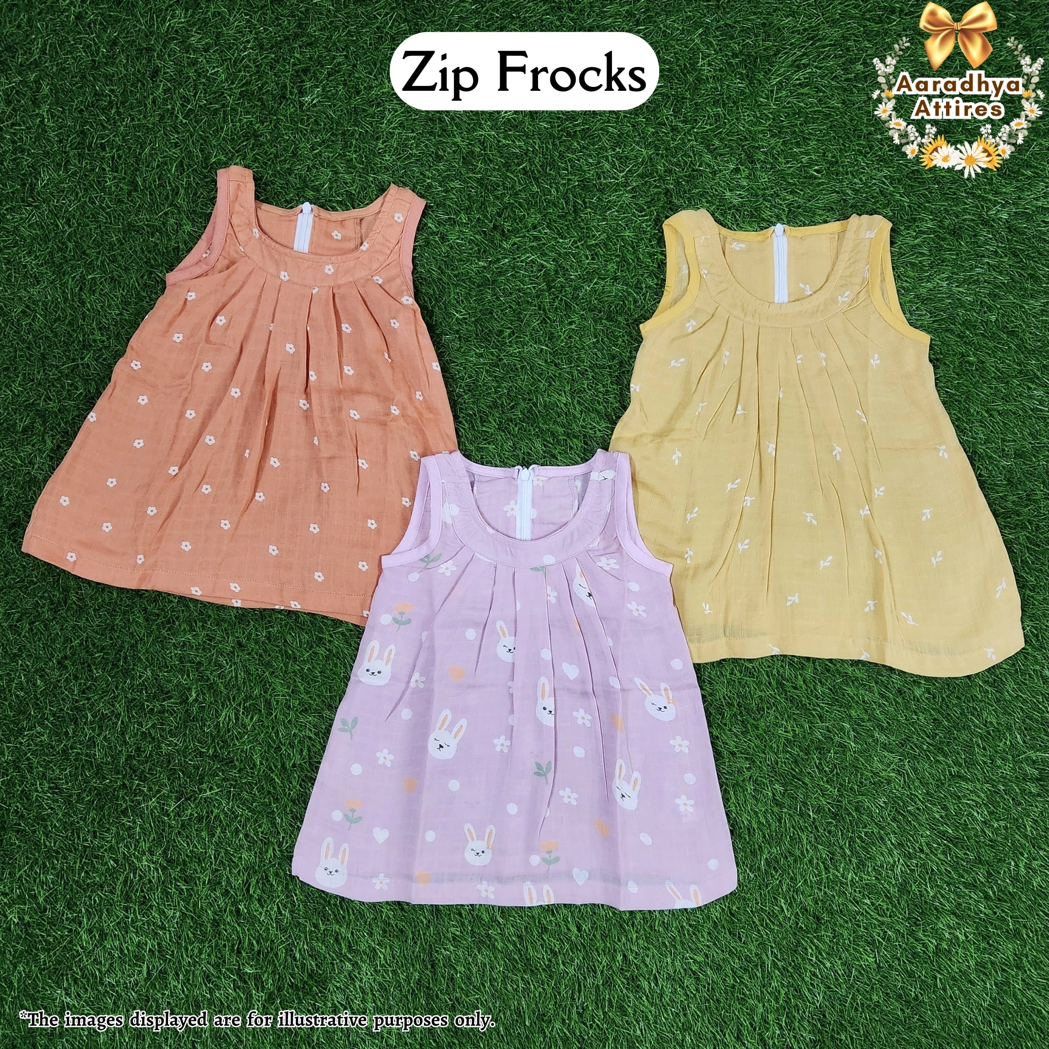 Zip Frock - Orange. (1-2 Years)