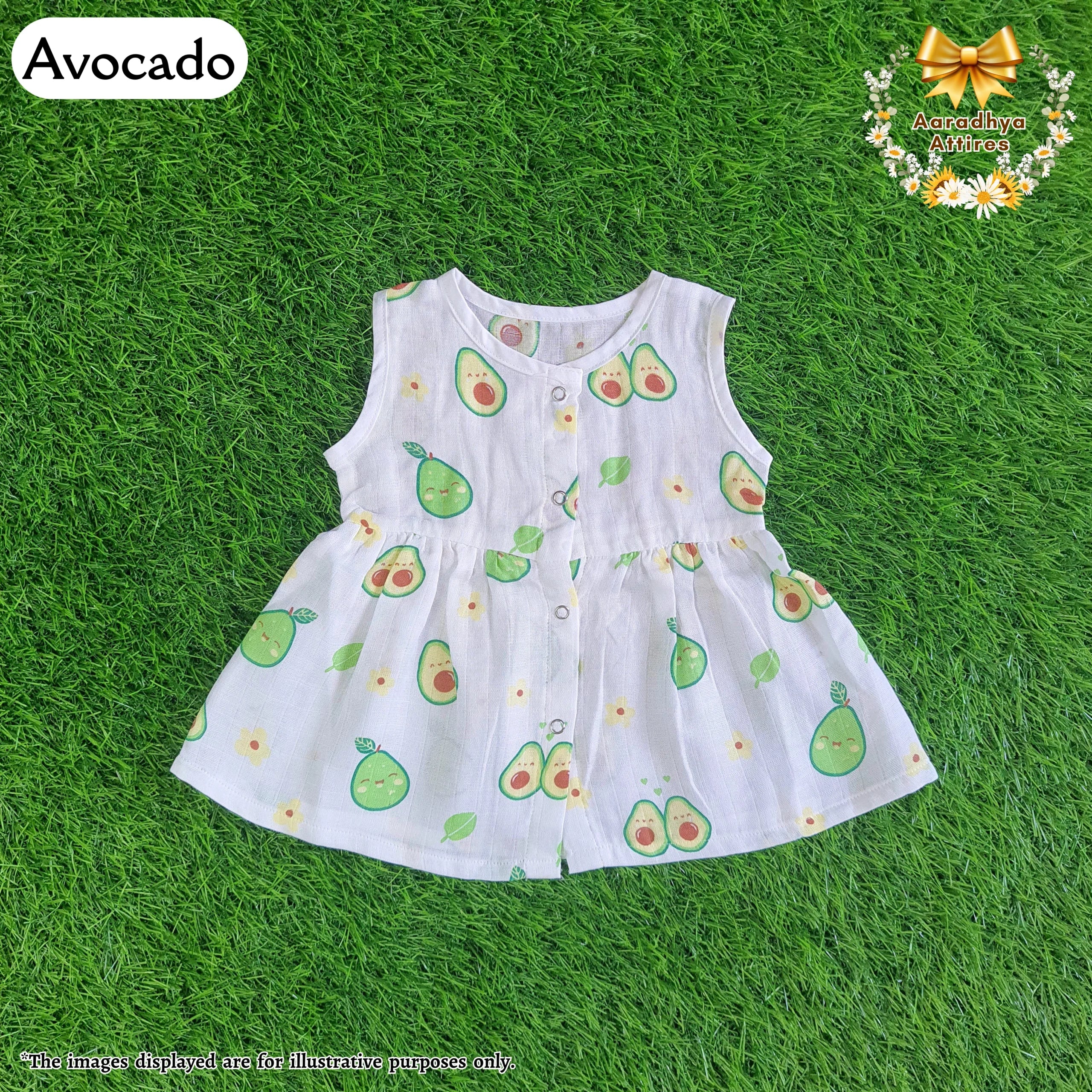 Button Frock - Avocado - (6-12 Month).