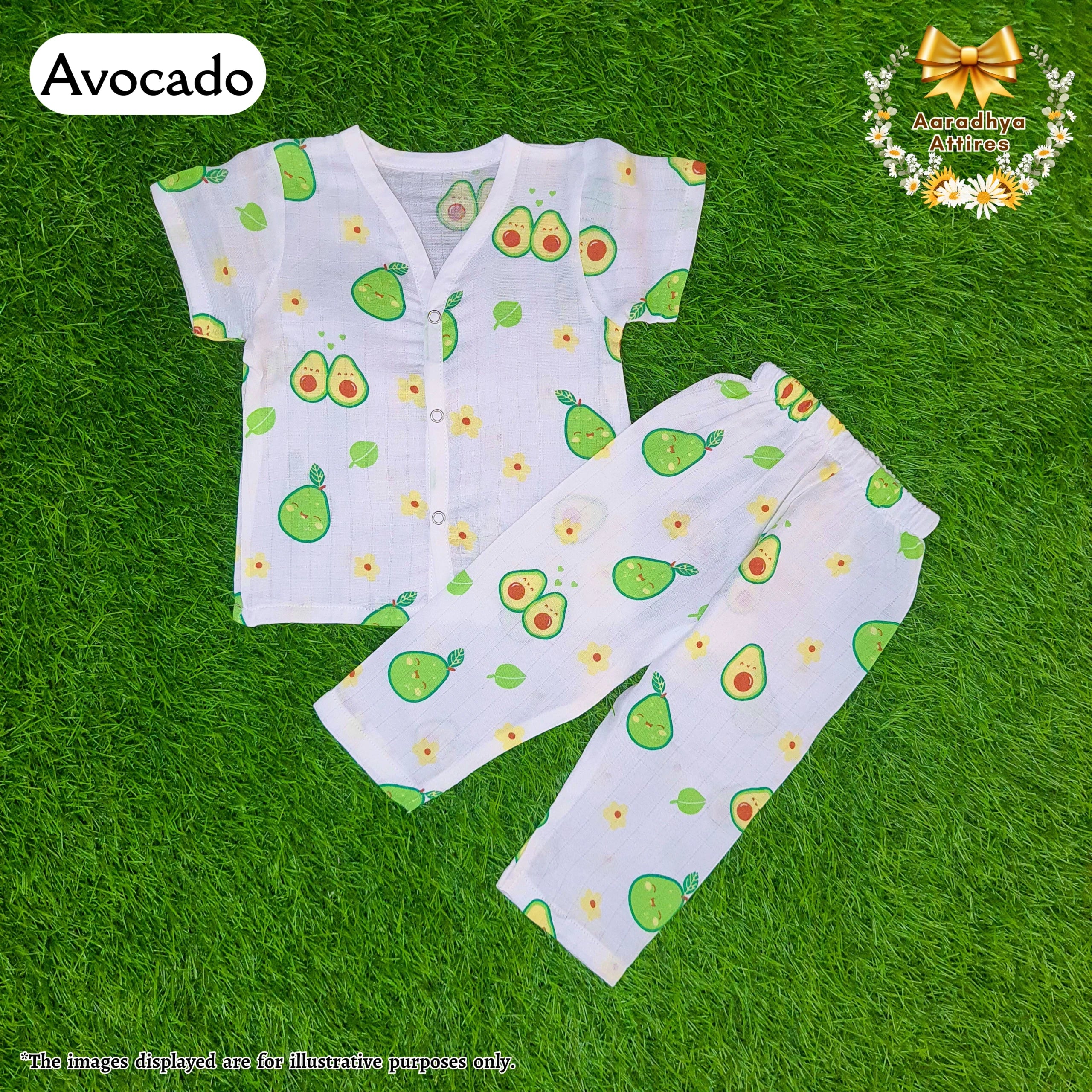 Co-Ord Set Half Sleeve & Pant - Avocado. (0-3 Month)