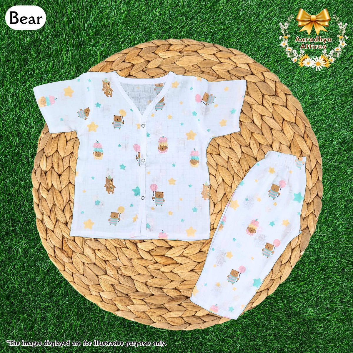 Co-Ord Set Half Sleeve & Pant - Bear - 9-12 Month