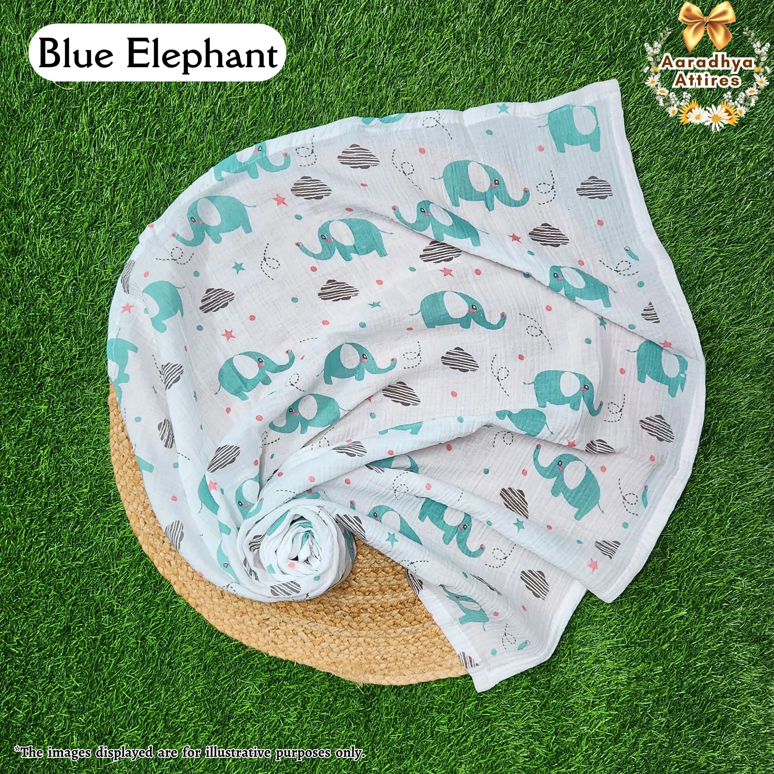 Mom Towel - Blue Elephant - 90cm X 110cm