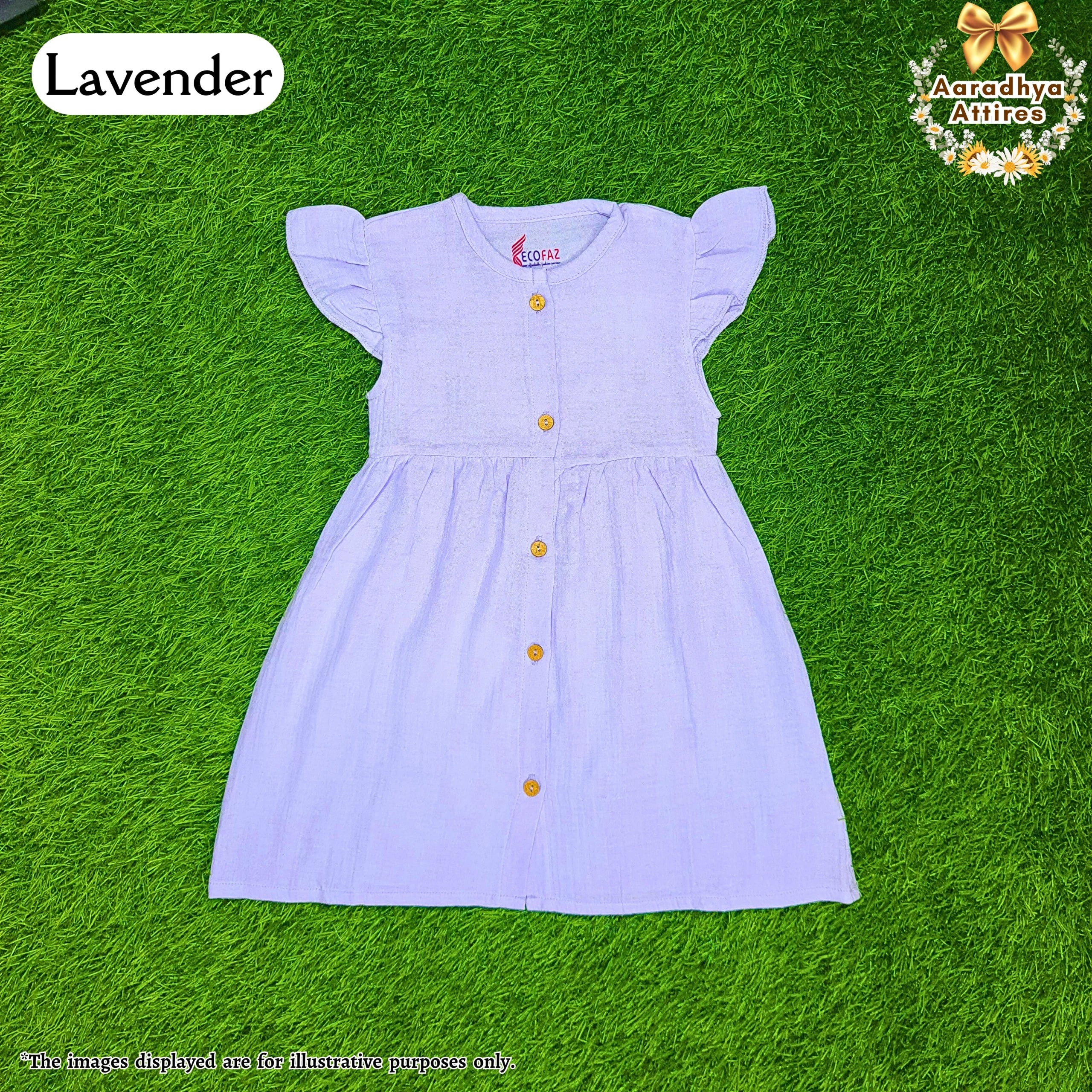 Button Frock - Lavender - 1-2 Years.