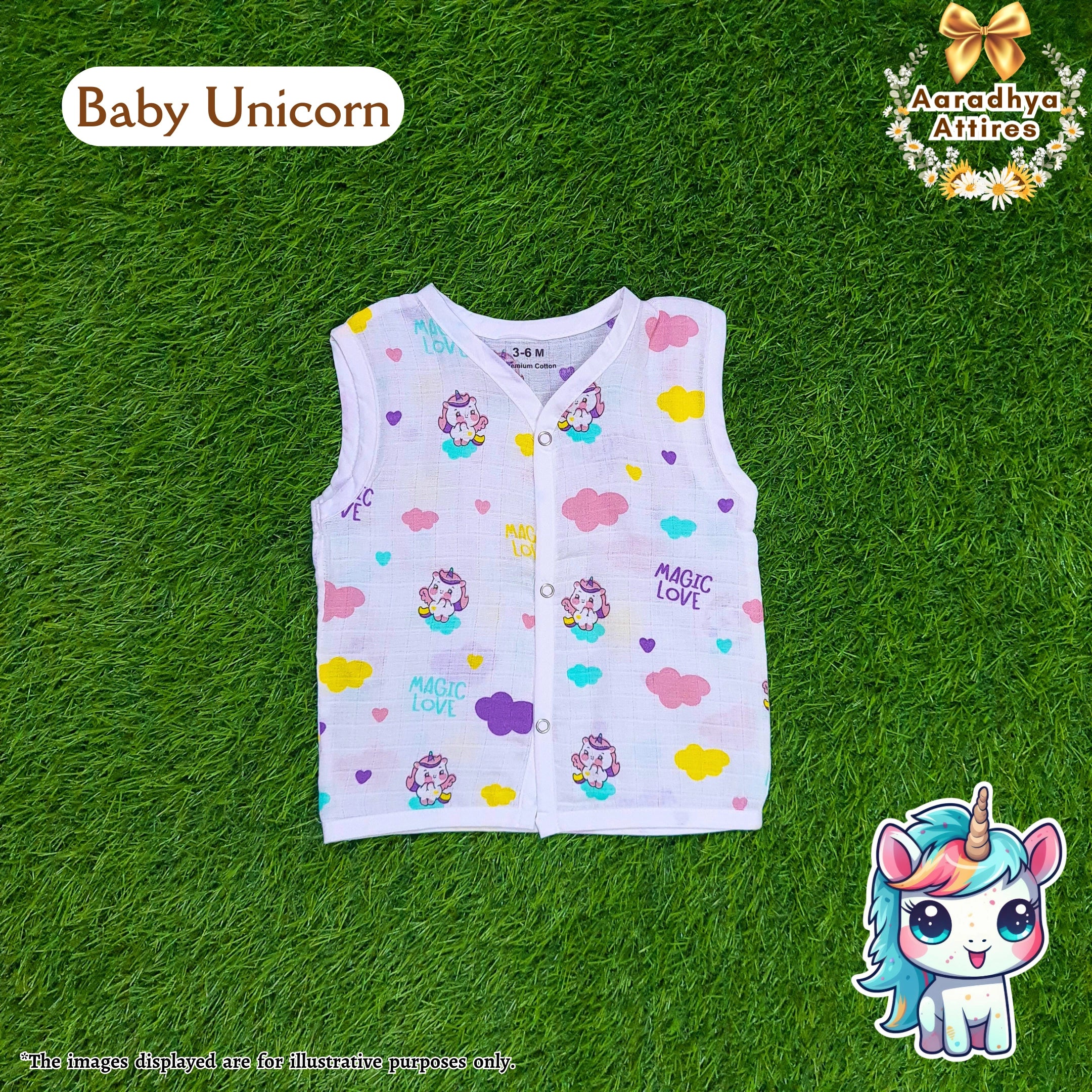Button Jabla - Baby Unicorn - 6-9 Month