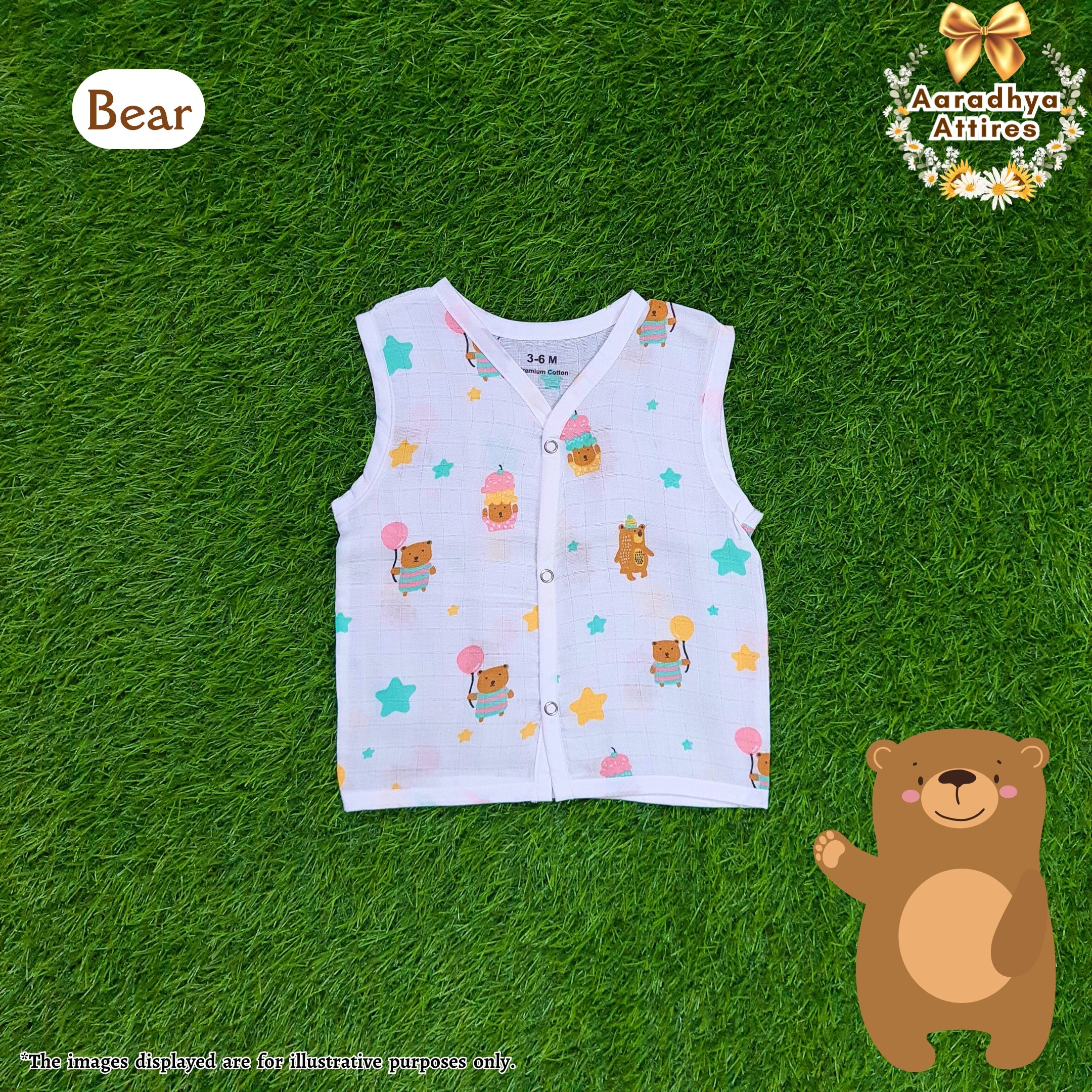 Button Jabla - Bear - 3-6 Month