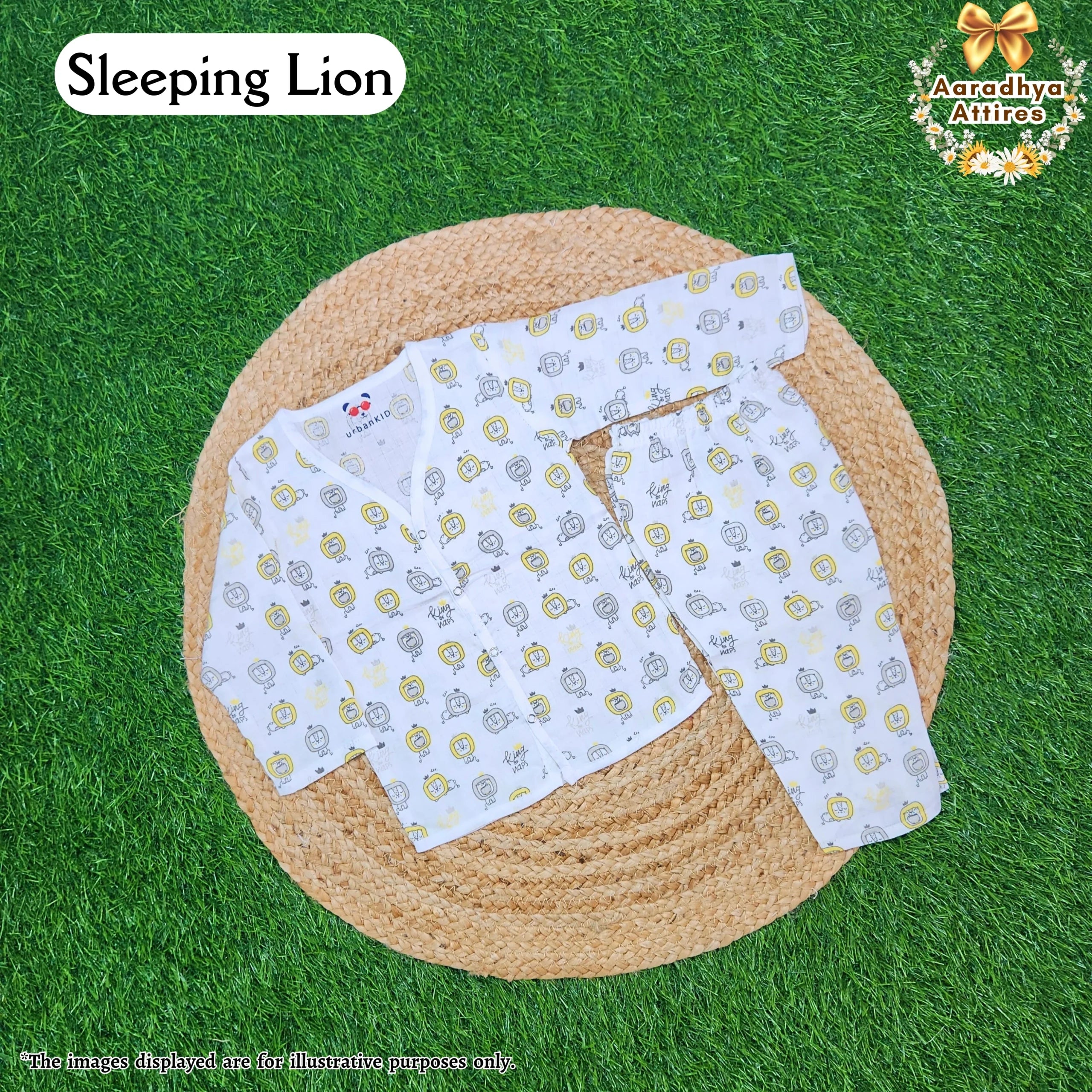 Co-Ord Set Full Sleeve & Pant - Sleeping Lion - 6-12 Month