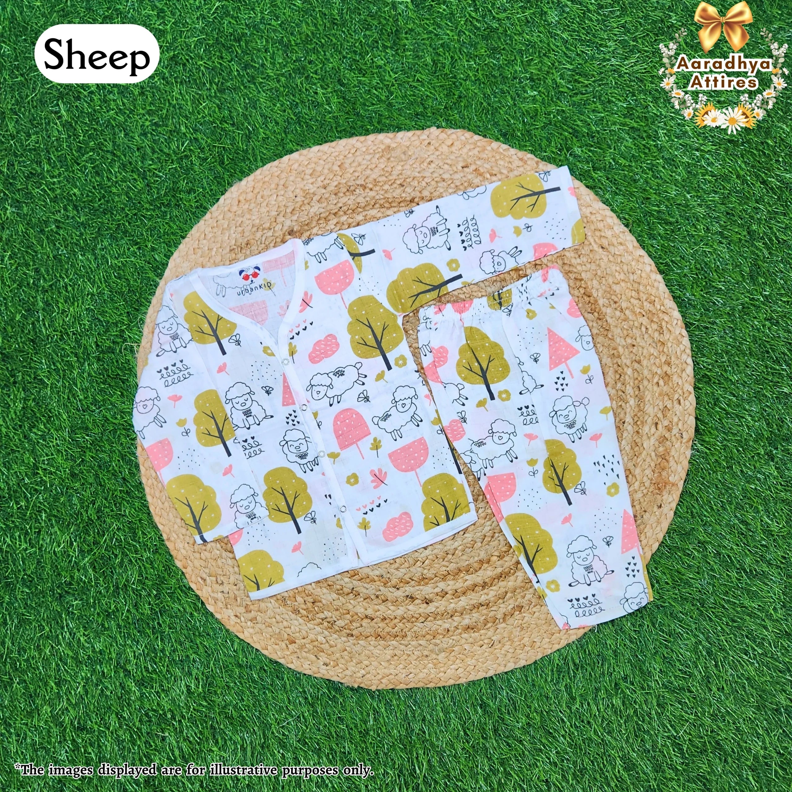 Co-Ord Set Full Sleeve & Pant - Sheep - 6-12 Month