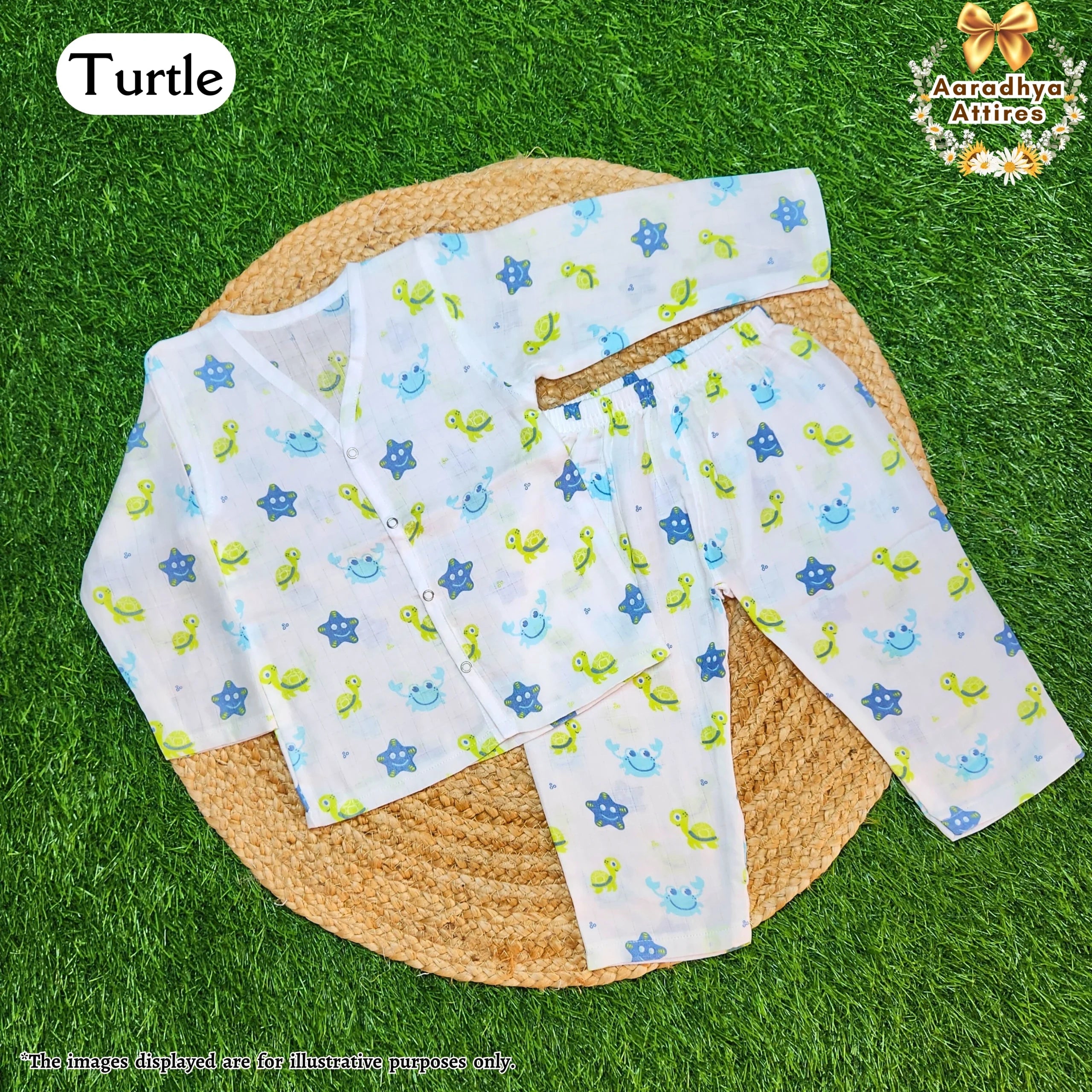 Co-Ord Set Full Sleeve & Pant - Turtle - 12-18 Month