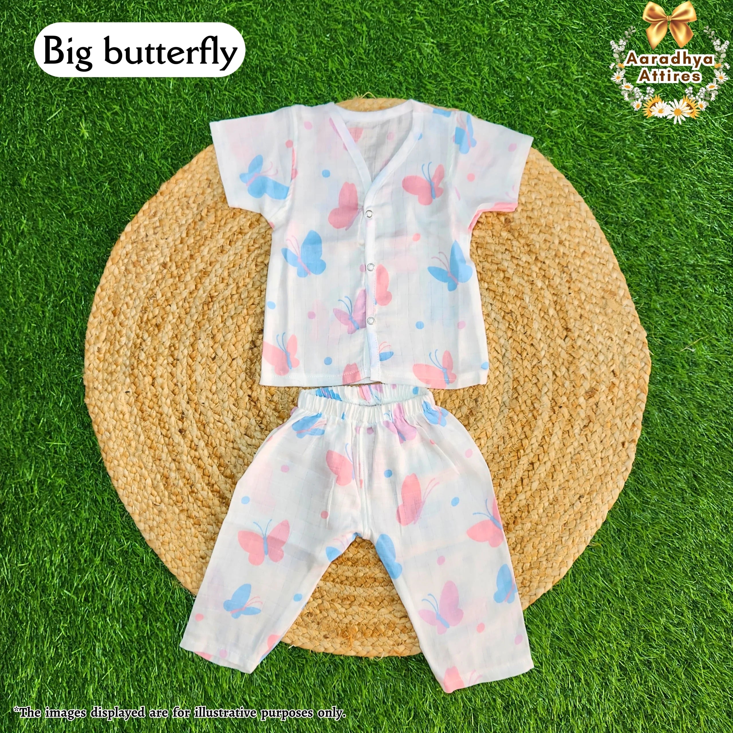 Co-Ord Set Half Sleeve & Pant - Big Butterfly - 6-9 Month