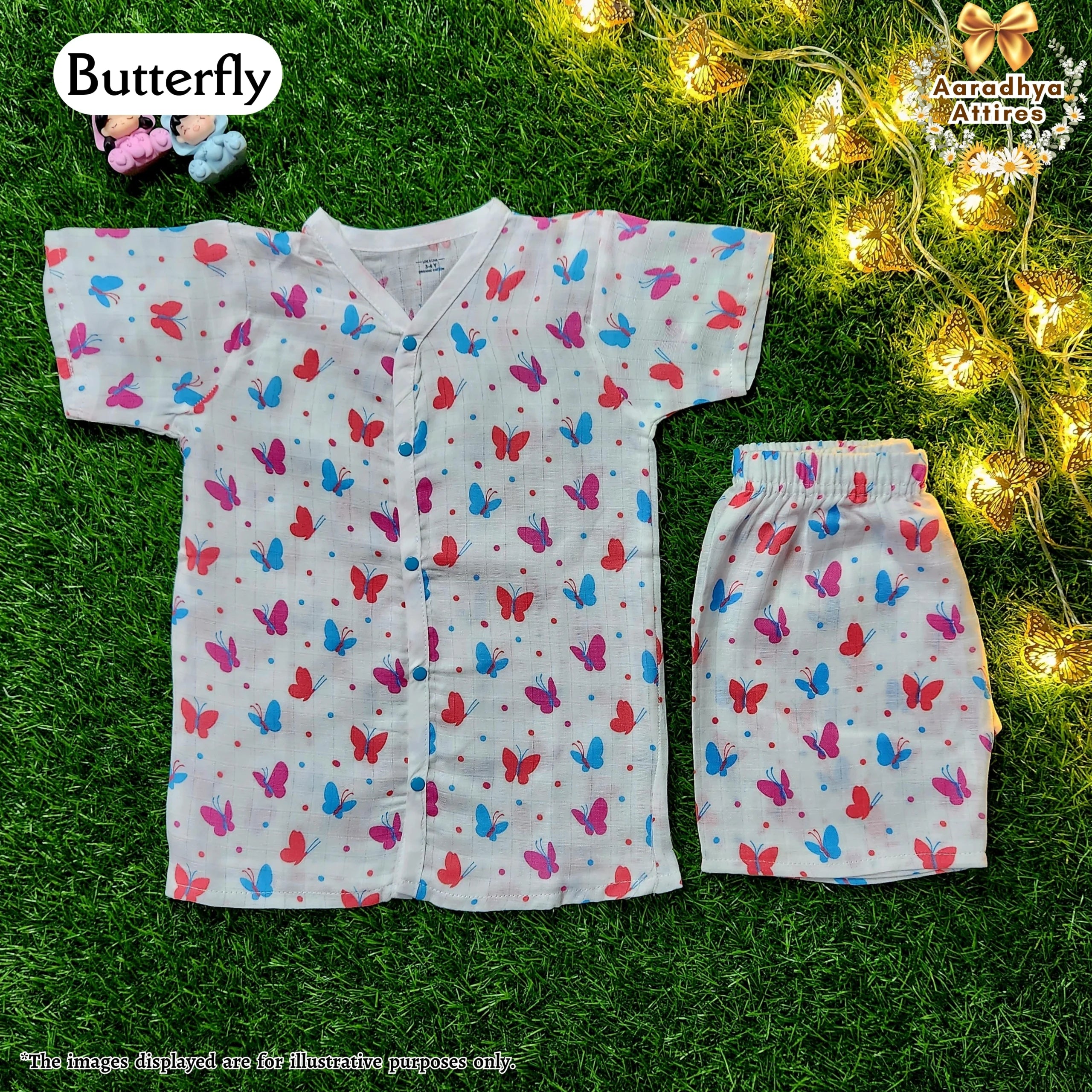 Co-Ord Set Half Sleeve & Short - Butterfly - 1-2 Years
