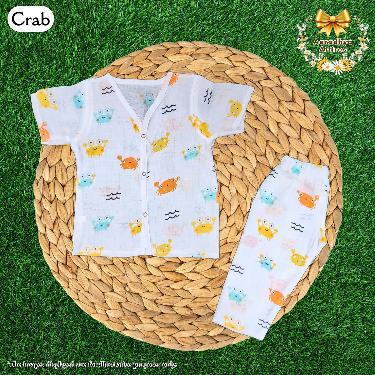 Co-Ord Set Half Sleeve & Pant - Crab - 9-12 Month