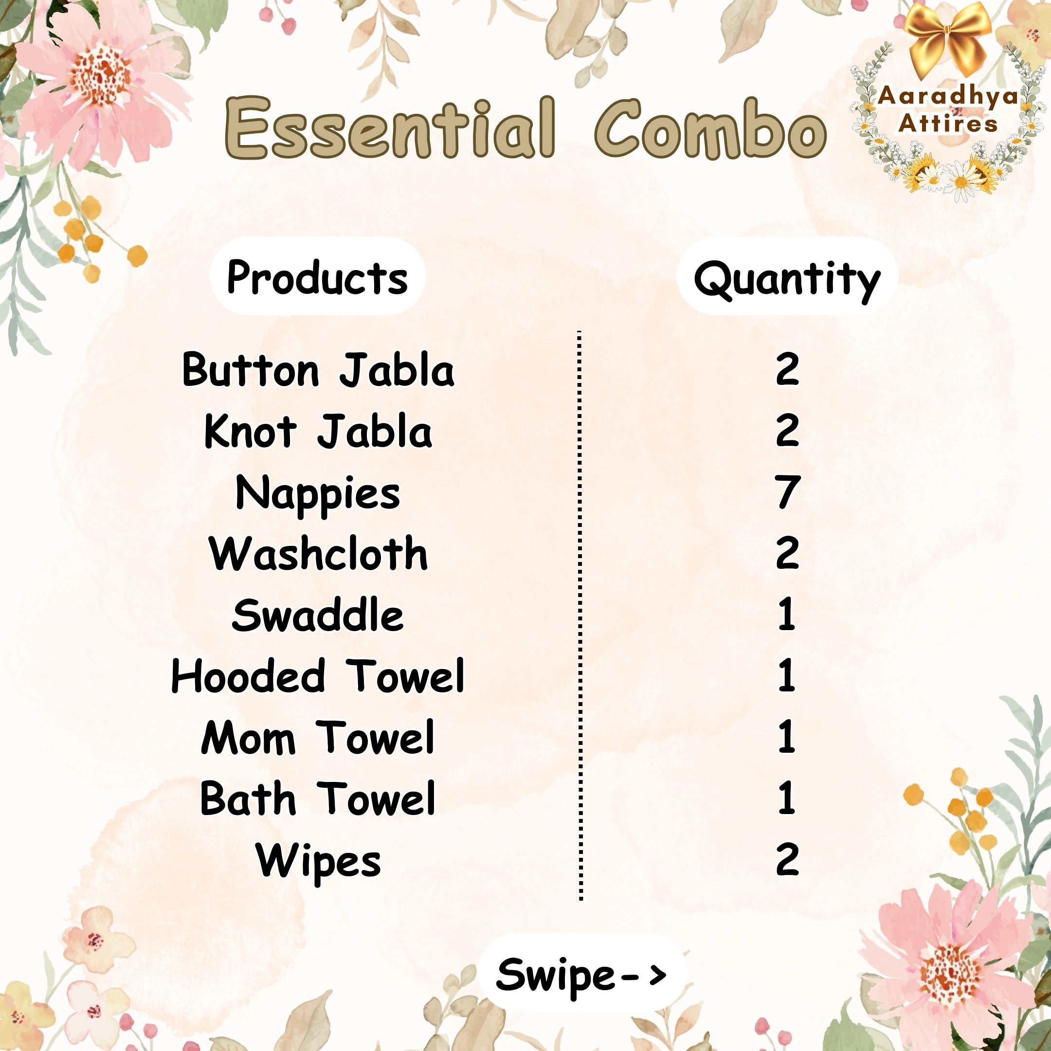 Essentials Combo - Hospital Bag (21 Products) (Assorted Prints Only)