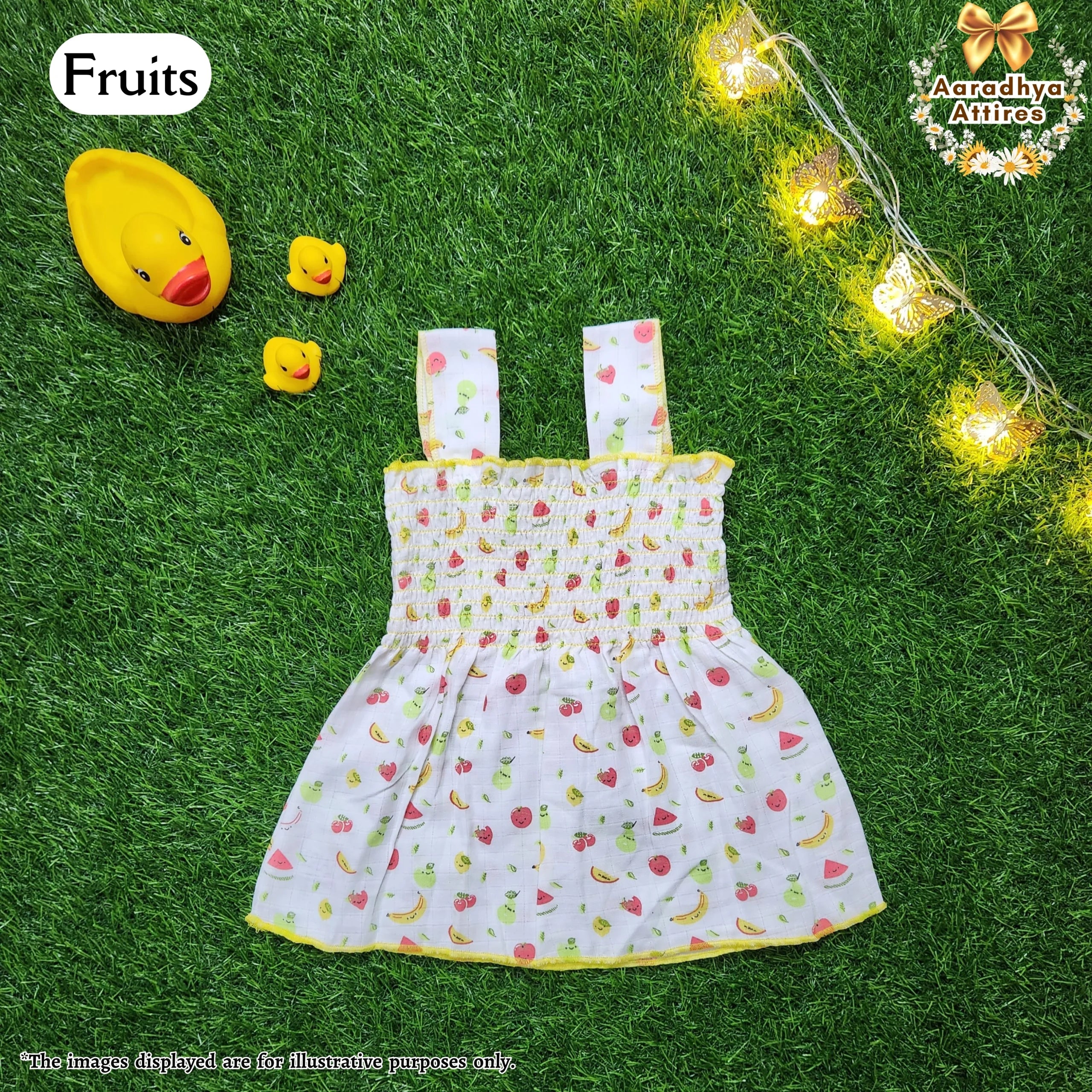Snuggy Frocks - Fruits - 3-6 Month .