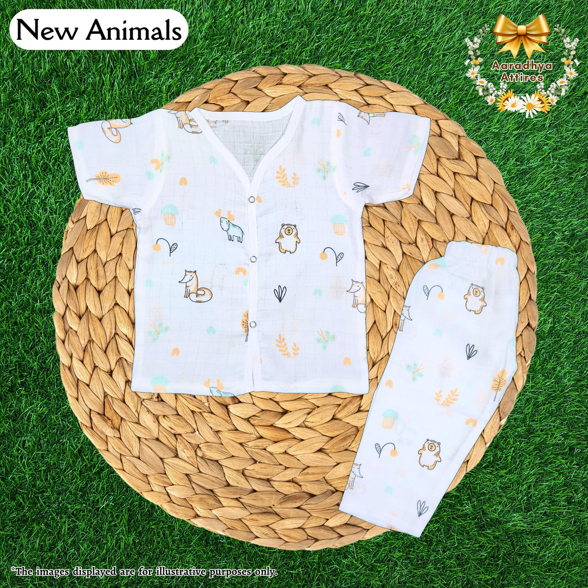 Co-Ord Set Half Sleeve & Pant - New Animals - 9-12 Month