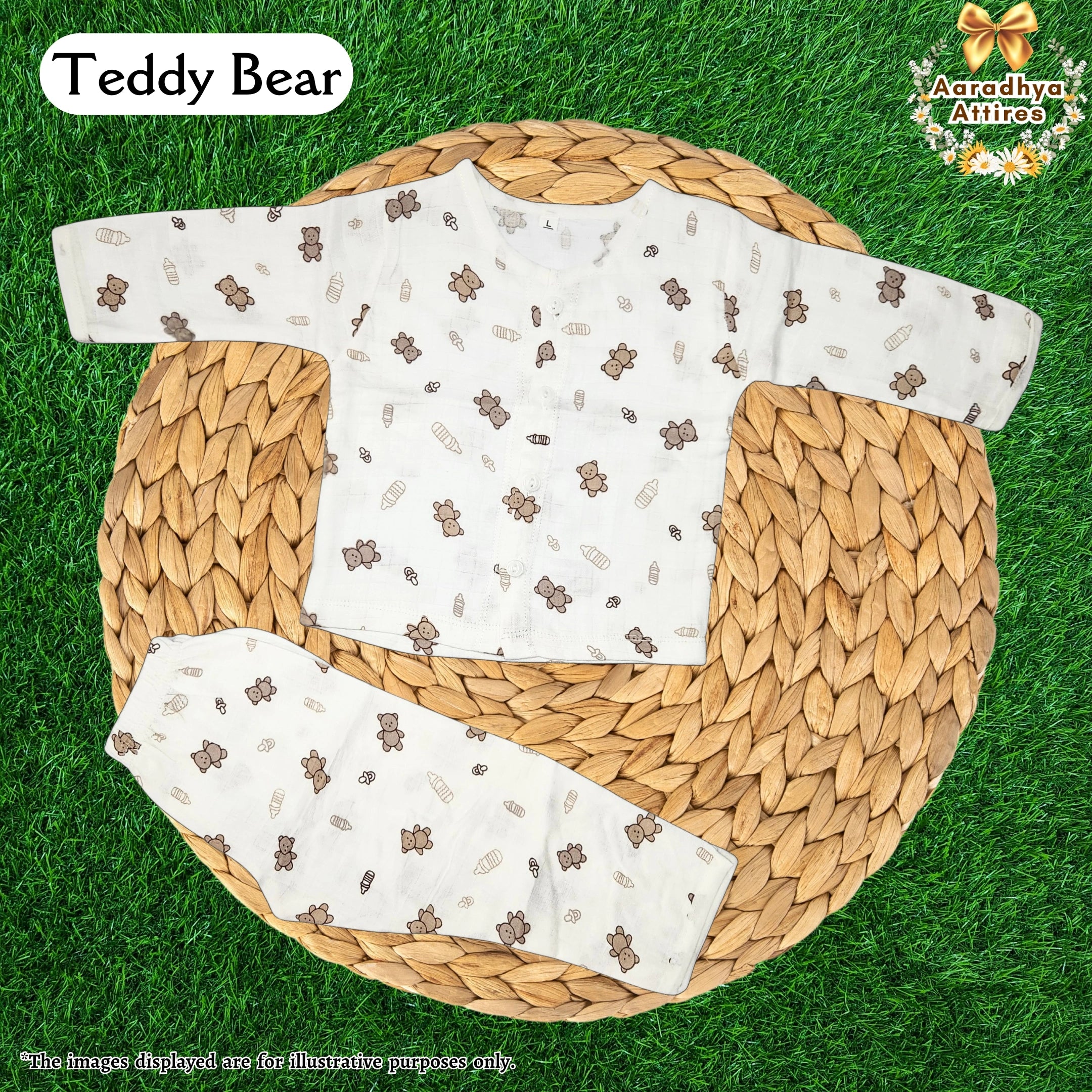 Co-Ord Set Full Sleeve & Pant - Teddy Bear. (6-12 Month)