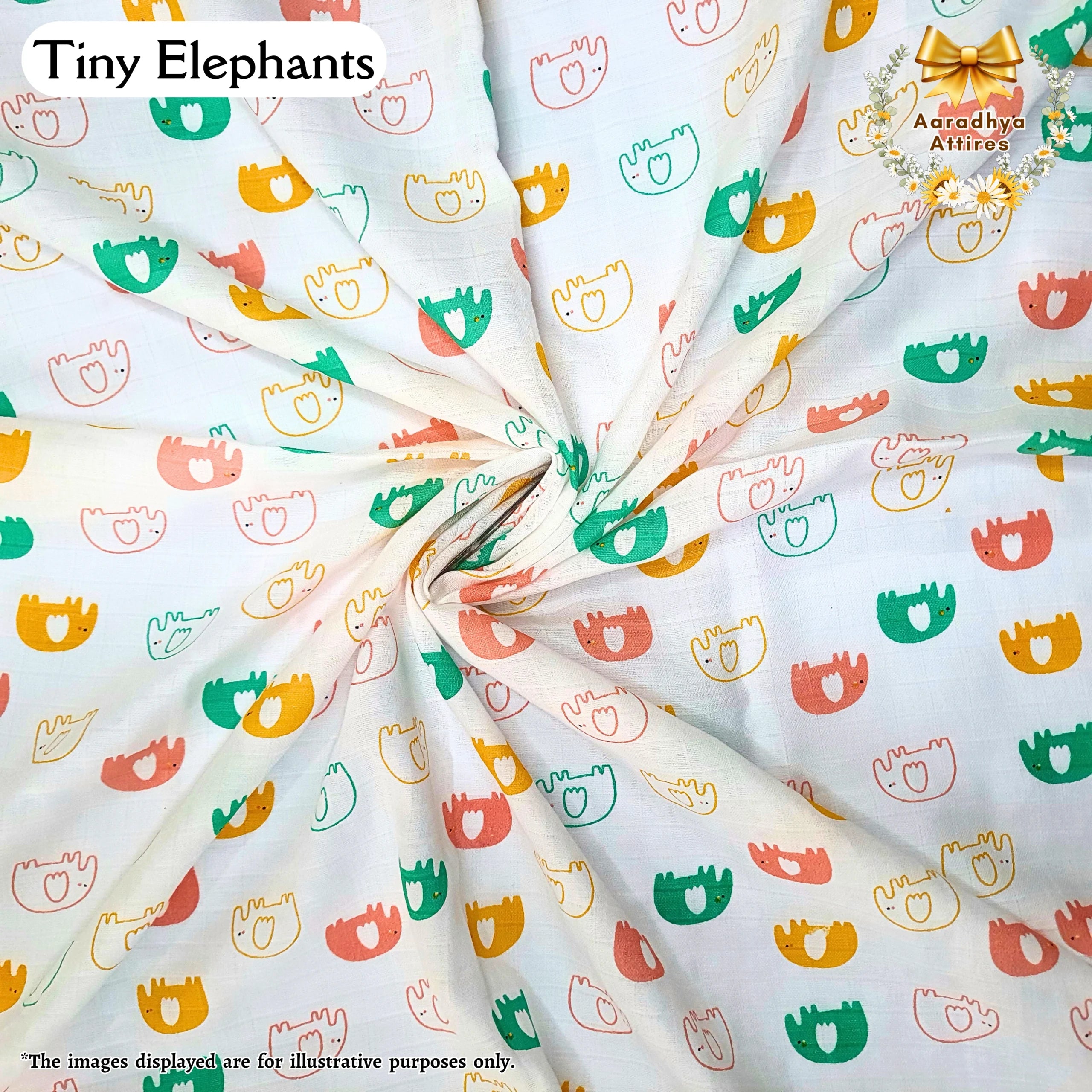Mom Towel - Tiny Elephants - 90cm X 110cm