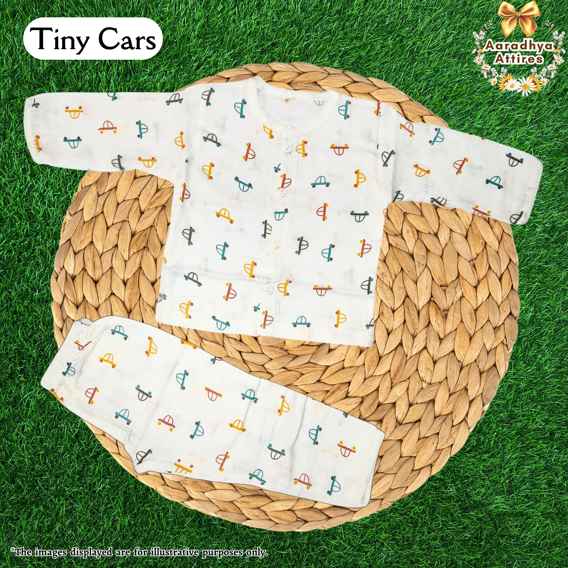 Co-Ord Set Full Sleeve & Pant - Tiny Cars. (6-12 Month)