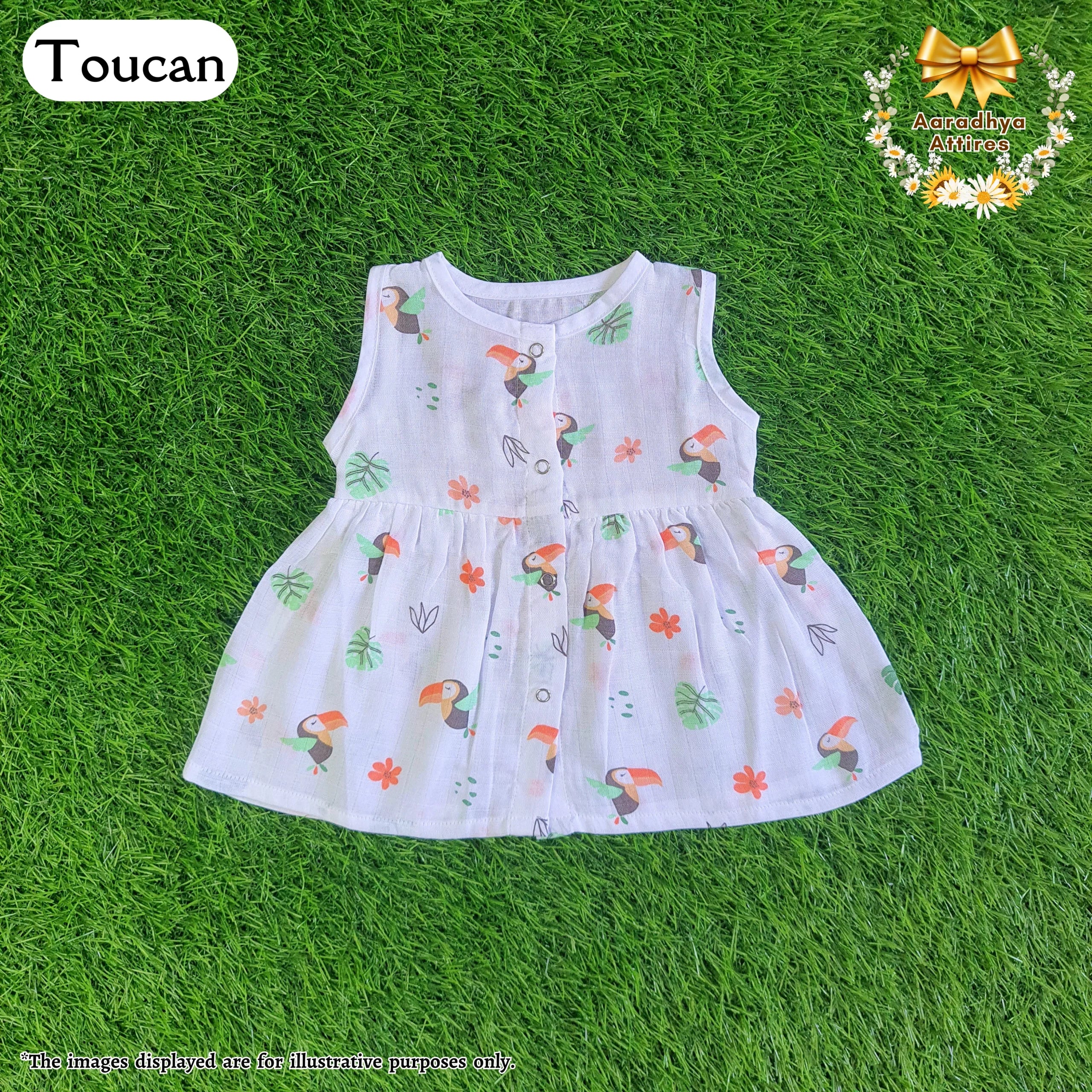 Button Frock - Toucan - (0-3 Month).