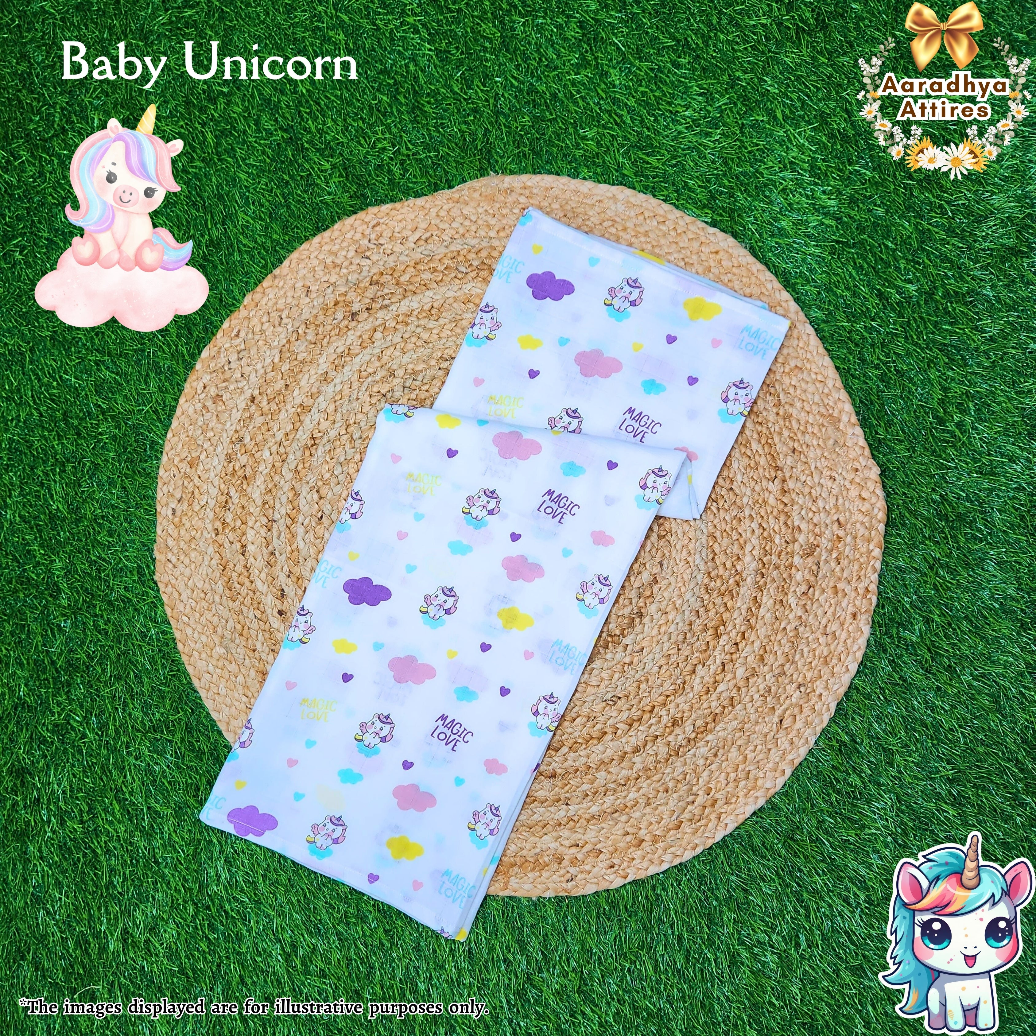 Swaddle - Baby Unicorn - 100cm X 100cm